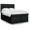 Image de vidaXL Sommier à lattes de lit avec matelas Noir 160x200 cm Tissu 3290555