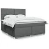 Image de vidaXL Sommier à lattes de lit avec matelas Gris foncé 180x200cm Tissu 3290561