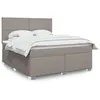 Image de vidaXL Sommier à lattes de lit avec matelas Taupe 180x200 cm Tissu