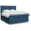 Image de vidaXL Sommier à lattes de lit avec matelas Bleu 180x200 cm Tissu 3290566