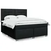 Image de vidaXL Sommier à lattes de lit avec matelas Noir 180x200 cm Tissu 3290569