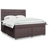 Image de vidaXL Boxspring met matras stof donkerbruin 180x200 cm3290570
