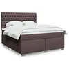 Image de vidaXL Boxspring met matras stof donkerbruin 180x200 cm3290577