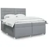 Image de vidaXL Sommier à lattes de lit avec matelas Gris clair 200x200cm Tissu, lit, lit à plate-forme, lit à panneaux 3290595