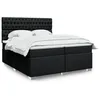 Image de vidaXL Boxspring met matras stof zwart 200x200 cm3290604