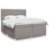 Image de vidaXL Boxspring met matras stof taupe 200x200 cm3290606