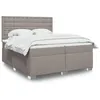 Image de vidaXL Boxspring met matras stof taupe 200x200 cm3290613