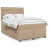 Image de vidaXL Boxspring met matras kunstleer cappuccinokleurig 160x200 cm3290731