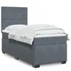 Image de vidaXL Sommier à lattes de lit et matelas Gris foncé 90x190 cm Velours 3290781