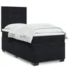 Image de vidaXL Sommier à lattes de lit avec matelas Noir 90x200 cm Velours 3290812