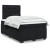 Image de vidaXL Sommier à lattes de lit avec matelas noir 120x190 cm velours 3290866