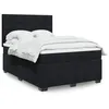 Image de vidaXL Sommier à lattes de lit avec matelas Noir 140x190 cm Velours 3290908