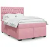 Image de vidaXL Boxspring met matras fluweel roze 140x190 cm3290917