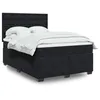 Image de vidaXL Sommier à lattes de lit avec matelas Noir 140x190 cm Velours 3290920