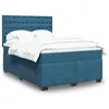 Image de vidaXL Boxspring met matras fluweel blauw 140x190 cm3290922