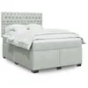 Image de vidaXL Sommier à lattes de lit et matelas Gris clair 140x200cm Velours 3290936
