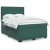 Image de vidaXL Boxspring met matras fluweel donkergroen 160x200 cm3290957