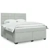 Image de vidaXL Sommier à lattes de lit et matelas Gris clair 180x200cm Velours 3290978