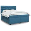 Image de vidaXL Boxspring met matras fluweel blauw 180x200 cm3290988