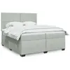 Image de vidaXL Sommier à lattes de lit et matelas Gris clair 200x200cm Velours 3290996