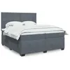 Image de vidaXL Sommier à lattes de lit et matelas Gris foncé 200x200cm Velours 3290997