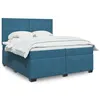 Image de vidaXL Boxspring met matras fluweel blauw 200x200 cm3291000