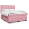 Image de vidaXL Boxspring met matras fluweel roze 200x200 cm3291001
