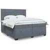 Image de vidaXL Sommier à lattes de lit et matelas Gris foncé 200x200cm Velours 3291003