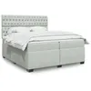 Image de vidaXL Sommier à lattes de lit et matelas Gris clair 200x200cm Velours 3291008