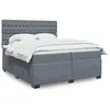 Image de vidaXL Sommier à lattes de lit et matelas Gris foncé 200x200cm Velours 3291009