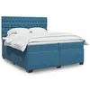 Image de vidaXL Boxspring met matras fluweel blauw 200x200 cm3291012