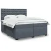 Image de vidaXL Sommier à lattes de lit et matelas Gris foncé 200x200cm Velours 3291015