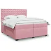 Image de vidaXL Boxspring met matras fluweel roze 200x200 cm3291019