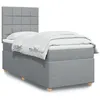 Image de vidaXL Boxspring met matras stof lichtgrijs 80x200 cm3291107