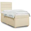 Image de vidaXL Boxspring met matras stof cràmekleurig 90x200 cm3291168