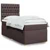 Image de vidaXL Boxspring met matras stof donkerbruin 90x200 cm3291173
