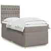 Image de vidaXL Sommier à lattes de lit avec matelas Taupe 90x200 cm Tissu 3291174