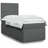 Image de vidaXL Boxspring met matras stof donkergrijs 100x200 cm3291185