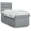 Image de vidaXL Boxspring met matras stof lichtgrijs 100x200 cm3291198