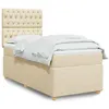 Image de vidaXL Boxspring met matras stof cràmekleurig 100x200 cm3291203