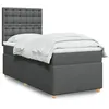 Image de vidaXL Boxspring met matras stof donkergrijs 100x200 cm3291206