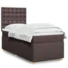 Image de vidaXL Boxspring met matras stof donkerbruin 100x200 cm3291208