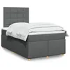 Image de vidaXL Sommier à lattes de lit avec matelas Gris foncé 120x200cm Tissu 3291248