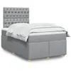 Image de vidaXL Boxspring met matras stof lichtgrijs 120x200 cm3291254