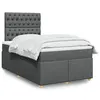 Image de vidaXL Sommier à lattes de lit avec matelas Gris foncé 120x200cm Tissu 3291255