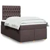 Image de vidaXL Boxspring met matras stof donkerbruin 120x200 cm3291257