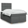 Image de vidaXL Sommier à lattes de lit avec matelas Gris foncé 120x200cm Tissu 3291262