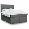 Image de vidaXL Sommier à lattes de lit avec matelas Gris foncé 140x190cm Tissu 3291269