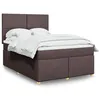 Image de vidaXL Boxspring met matras stof donkerbruin 140x190 cm3291271
