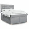 Image de vidaXL Boxspring met matras stof lichtgrijs 140x190 cm3291275